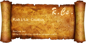 Rakita Csaba névjegykártya